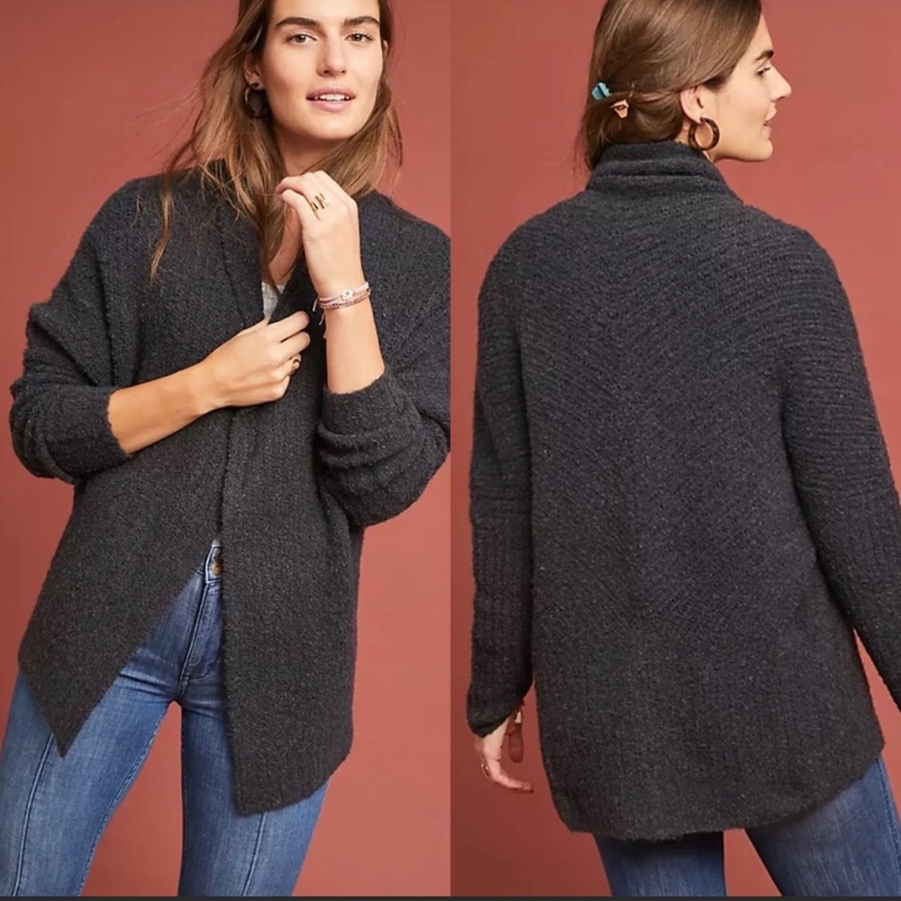 Sleeping on Snow Anthropologie soft grey cardigan womens size small